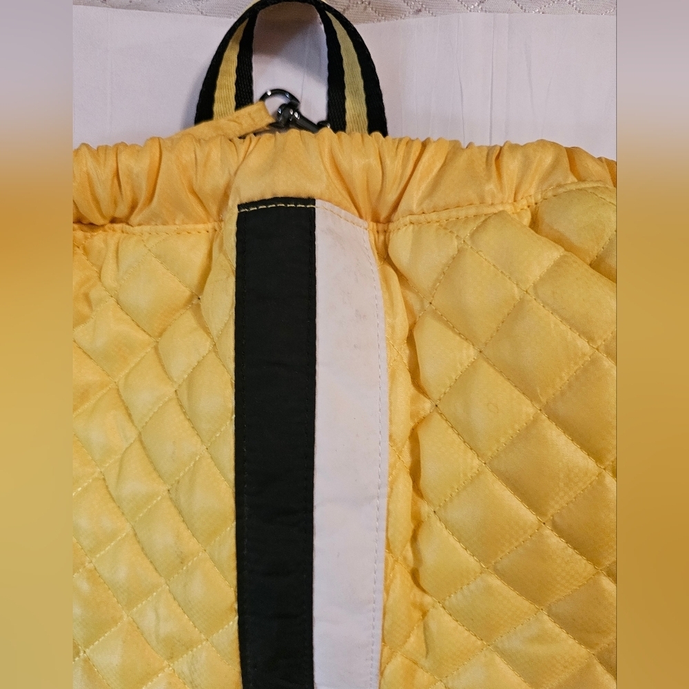 Oliver Thomas Tennis Backpack Drawstring Bag Cinch Yellow - Picture 7 of 15